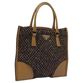 PRADA Borsa a mano in lana marrone Auth hk2259 - Prada