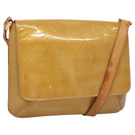 LOUIS VUITTON Borsa Thompson Street Monogram Vernis Beige M91301 LV Auth ti2814