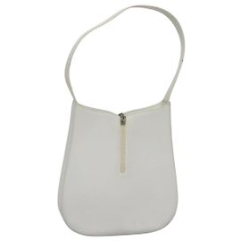 Borsa a spalla in pelle bianca Salvatore Ferragamo Auth bs23066