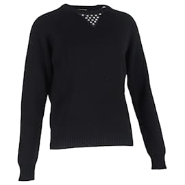Maglione Studded Saint Laurent in lana nera