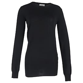 Jil Sander Pullover mit Rundhalsausschnitt aus schwarzer Wolle