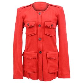 Isabel Marant Etoile Geknöpfter Blazer von Isabel Marant Étoile mit Taschen aus roter Wolle