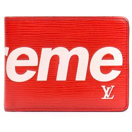 LOUIS VUITTON - Cartera Louis Vuitton x Supreme en cuero Epi rojo