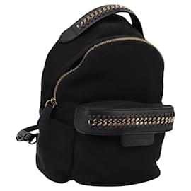 Autre Marque Stella MacCartney Rucksack Nylon Gold Schwarz Auth BA395
