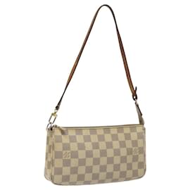 LOUIS VUITTON Pochette Accessoires Damier Azur N51986 LV Auth EC377