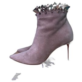 Christian Louboutin Firmamma 85 Velour Grigio Taglia 36
