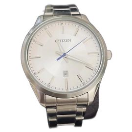 Autre Marque Relógio Citizen Masculino de Quartzo Aço Prata Mostrador Branco