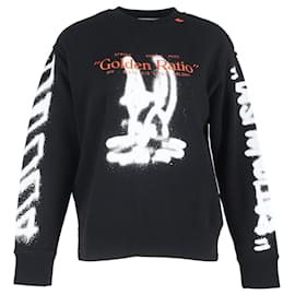 Off-White Diag Cartoon Langarm-T-Shirt aus schwarzer Baumwolle - Off White
