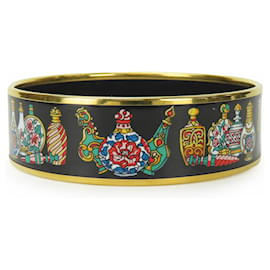 Hermes Black and Multicolor Cloisonné Bangle - Hermès