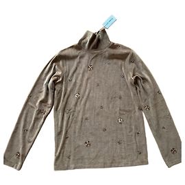 Autre Marque Top Virginie de Vinster Collo Alto Velluto Kaki XS