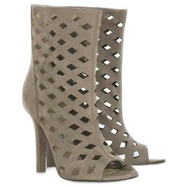 Stivaletti Jimmy Choo Reese Cutout Peep Toe in camoscio grigio
