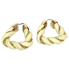 Orecchini a cerchio triangolari attorcigliati Bottega Veneta