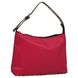 Borsa a spalla Burberry Nova Check Blue Label in nylon rosa Auth ti2865