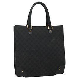 GUCCI GG Canvas Tote Bag Schwarz 120898 Auth nb109