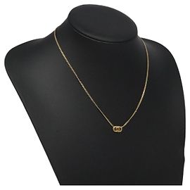 Collana Christian Dior metallo tono oro Auth IN016