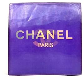 Borsa a spalla in vinile viola Chanel