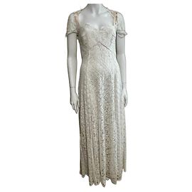 Marchesa Vestido de novia de encaje blanco
