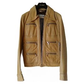 DOLCE & GABBANA CHAQUETA DE CUERO CON EFECTO DESGASTADO.