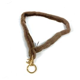 Chanel Fur CC Coco Mark Neck Strap