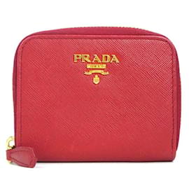 Monedero de cuero rojo Prada