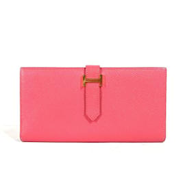 Hermès Hermes Pink Epsom Leder Bi-Fold Langbörse