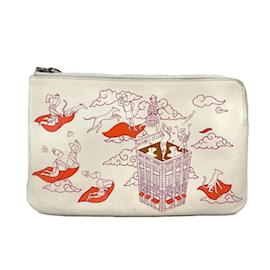 Clutch aus elfenbeinfarbenem Leder von Hermes - Hermès