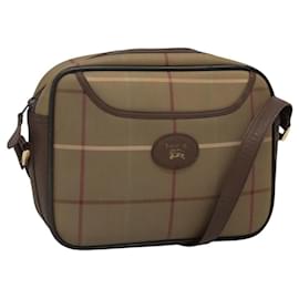 Sac à épaule Burberrys Nova Check en toile et cuir marron doré Auth bs23092 - Autre Marque