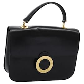 Céline Borsa a mano CELINE in pelle nera e oro Auth mr1085