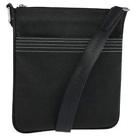 LOEWE Borsa a Spalla Anagram PVC Nero Argento Auth hk2150