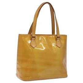 LOUIS VUITTON Monogram Vernis Houston Borsa a Mano Beige M91004 LV Auth hk2233