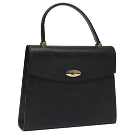 LOUIS VUITTON Bolsa de Mão Epi Malesherbes Preta M52372 LV Auth IN021