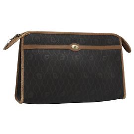 Christian Dior Clutch Bag aus Waben-Canvas aus PVC-Leder in Schwarz Auth ti2901