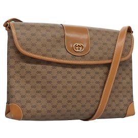 Gucci Borsa a Spalla Micro GG Supreme PVC Beige Oro 001 14 5364 Auth ep7769