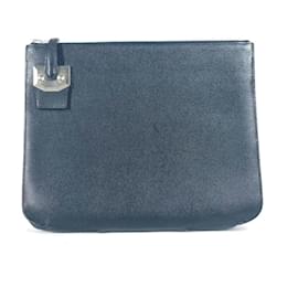 Clutch aus schwarzem Epsom-Leder von Hermes - Hermès