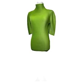 Vintage Issey Miyake plissierter Rollkragenpullover 38/M grün