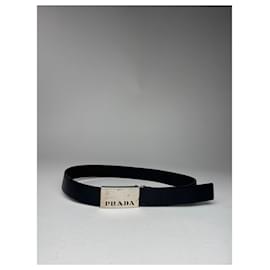Cintura in pelle vintage nera di Prada