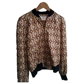 Céline Bomberjacke Braun Gold Seide