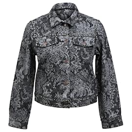 Schwarze Baumwoll-Denim-Jacke mit Spitzenmuster von Marc Jacobs