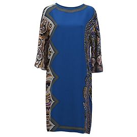 Abito midi stampato a maniche 3/4 Etro in seta multicolore