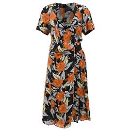 Vestido midi envolvente estampado floral Proenza Schouler en viscosa multicolor