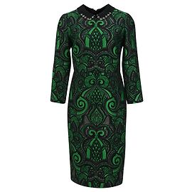 Autre Marque Vestido Midi de Manga Larga N 21 Brocade en Poliéster Verde