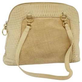 BALLY Borsa a Spalla in Pelle Tela Beige Auth bs23207