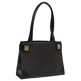 Céline Borsa a spalla in tela Macadam CELINE in pelle PVC nera e dorata Auth MY004