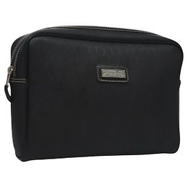 Borsa clutch in tela a nido d'ape Christian Dior in pelle PVC nera e argento autentica ti2892
