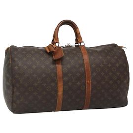 LOUIS VUITTON Monogram Keepall 55 Boston Tasche M41424 LV Auth bs23192