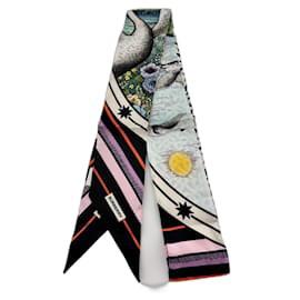 Lenço Choker Burberry de Seda Multicor
