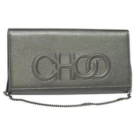 Borsa a spalla in pelle Jimmy Choo Chain Silver Auth sw147