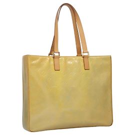 LOUIS VUITTON Monogram Vernis Columbus Tote Bag Grau M91028 LV Auth bs22929