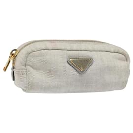Pochette Prada in tela grigia e dorata Auth ac3649
