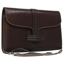 Borsa a spalla BALLY in pelle marrone dorato Auth bs22953 - Bally